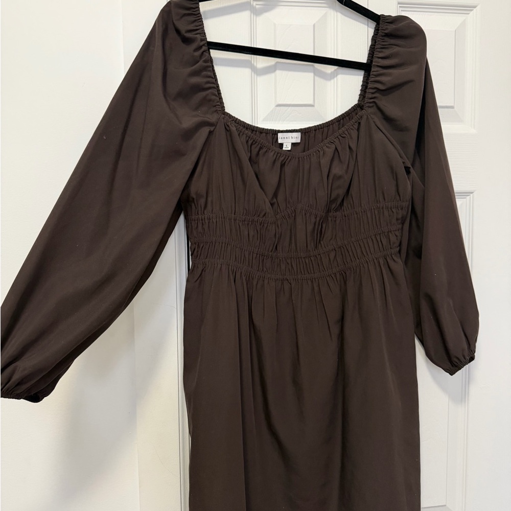 Gianni Bini Chocolate Long Sleeve Dress